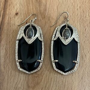 Kendra Scott oversized black & goldtone Darby earrings
